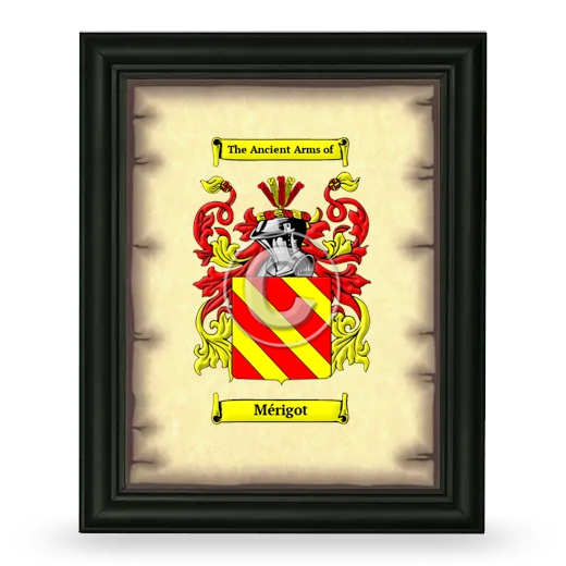 Mérigot Coat of Arms Framed - Black