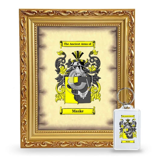 Maske Framed Coat of Arms and Keychain - Gold