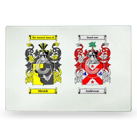 Double Coat of Arms Glass Cutting Board