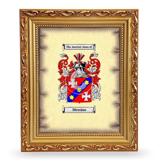 Messino Coat of Arms Framed - Gold