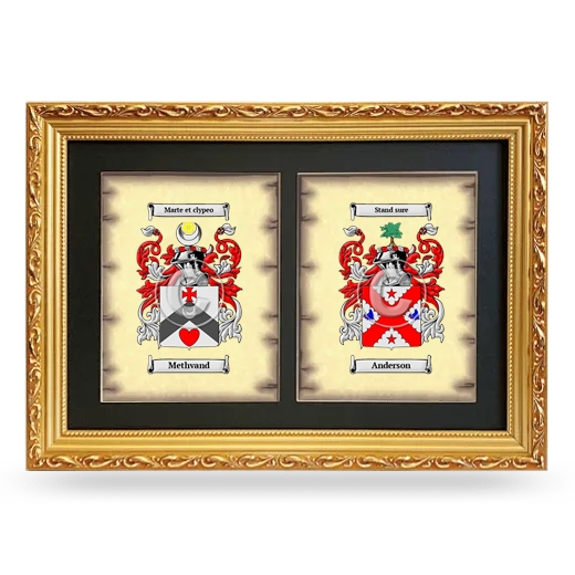 Double Coat of Arms Framed - Gold