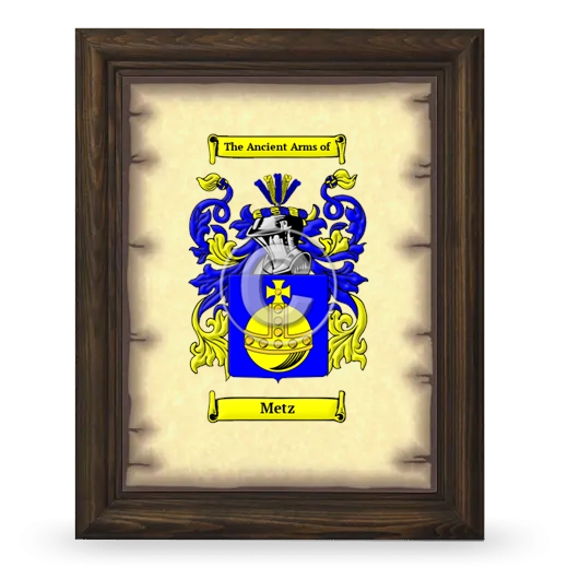 Metz Coat of Arms Framed - Brown