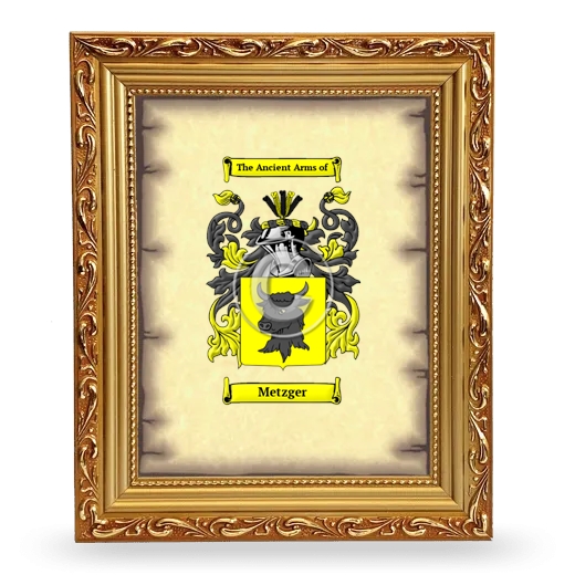 Metzger Coat of Arms Framed - Gold