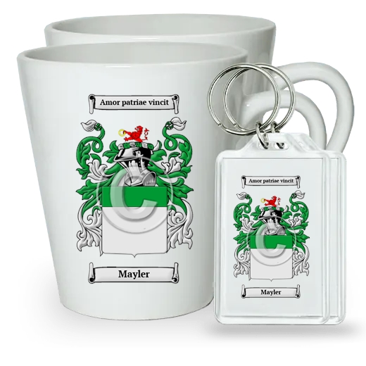 Mayler Pair of Latte Mugs and Pair of Keychains