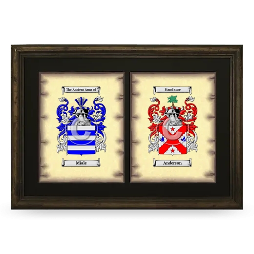 Double Coat of Arms Framed - Brown