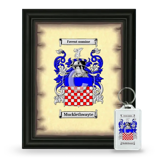 Mucklethwayte Framed Coat of Arms and Keychain - Black