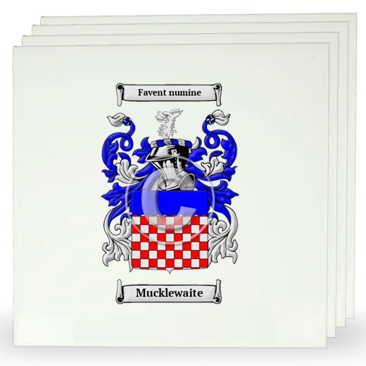 Mucklewaite Set of Four Large Tiles with Coat of Arms