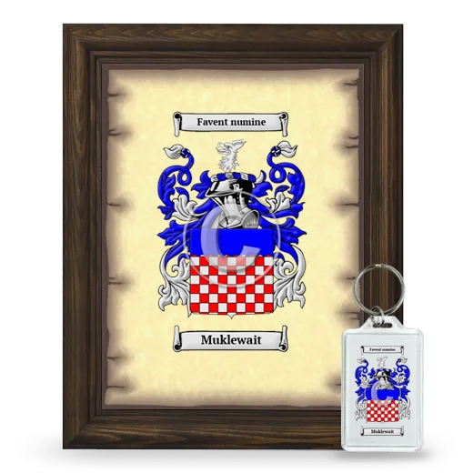 Muklewait Framed Coat of Arms and Keychain - Brown