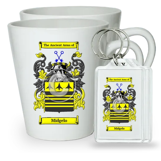 Midgelo Pair of Latte Mugs and Pair of Keychains