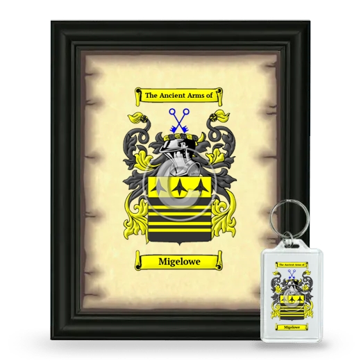 Migelowe Framed Coat of Arms and Keychain - Black
