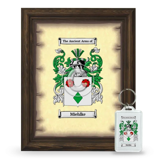 Miehlke Framed Coat of Arms and Keychain - Brown
