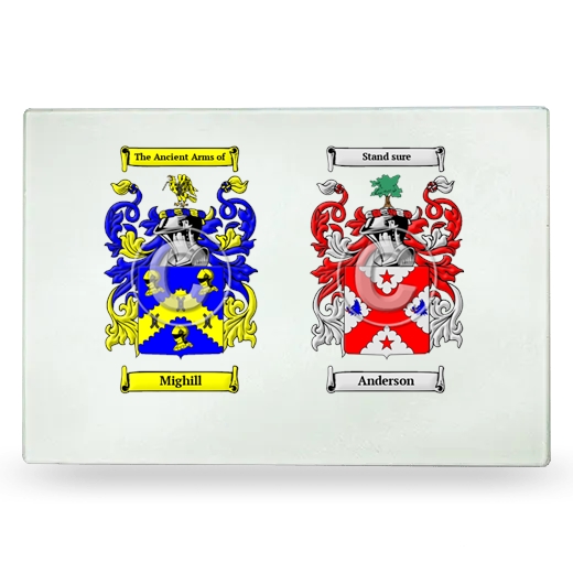 Double Coat of Arms Glass Cutting Board