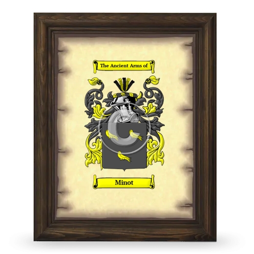 Minot Coat of Arms Framed - Brown