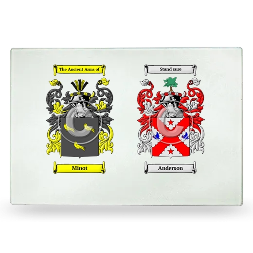 Double Coat of Arms Glass Cutting Board