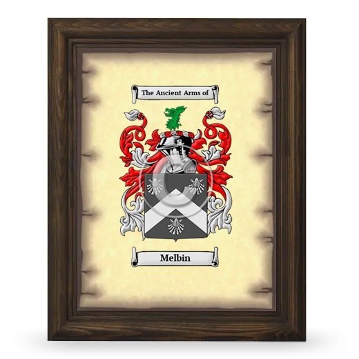 Melbin Coat of Arms Framed - Brown