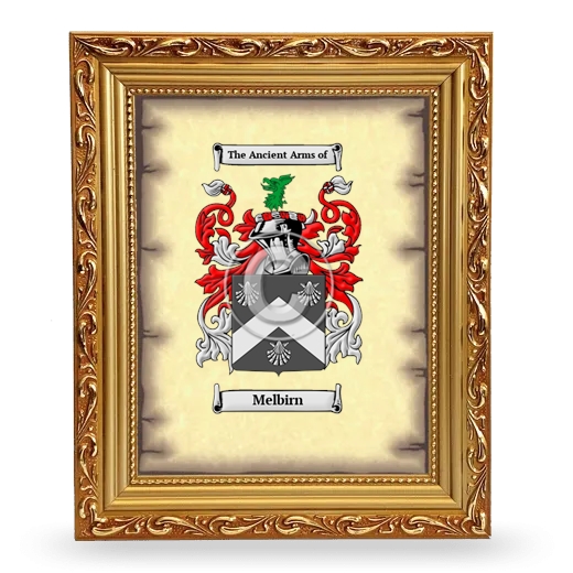 Melbirn Coat of Arms Framed - Gold