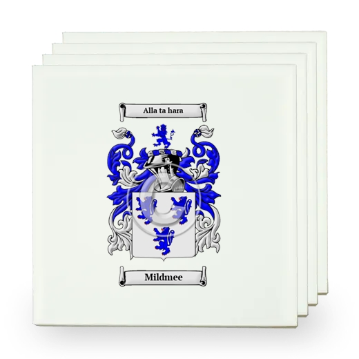 Mildmee Set of Four Small Tiles with Coat of Arms