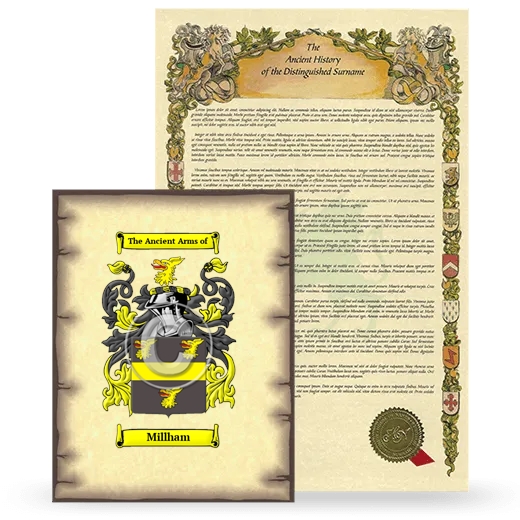 Millham Coat of Arms and Surname History Package