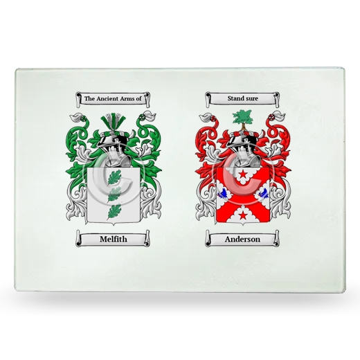 Double Coat of Arms Glass Cutting Board