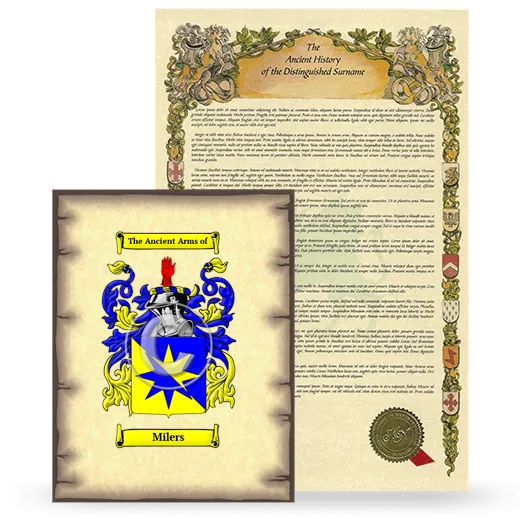 Milers Coat of Arms and Surname History Package