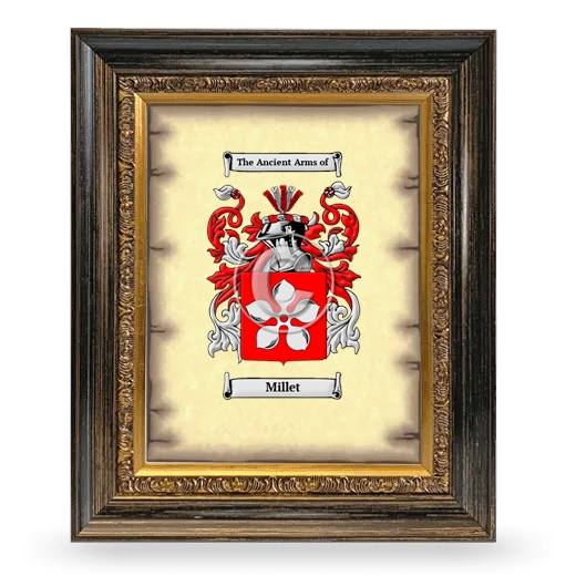 Millet Coat of Arms Framed - Heirloom