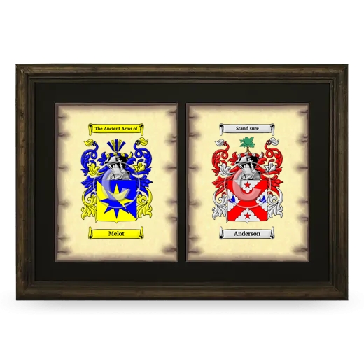 Double Coat of Arms Framed - Brown