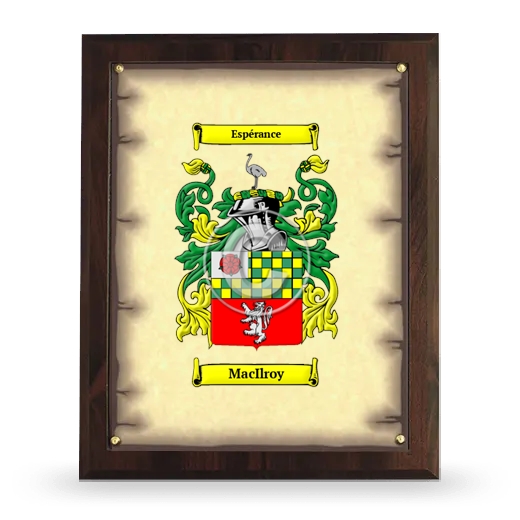 MacIlroy Coat of Arms Plaque