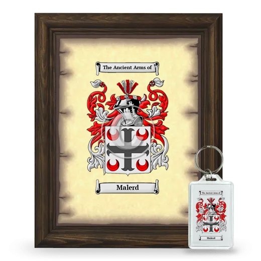 Malerd Framed Coat of Arms and Keychain - Brown