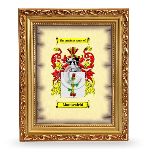 Maniscalchi Coat of Arms Framed - Gold