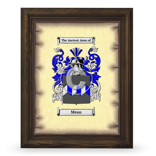 Mean Coat of Arms Framed - Brown