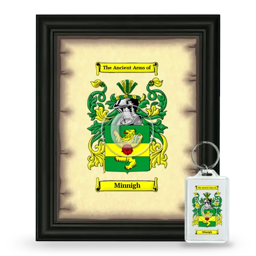 Minnigh Framed Coat of Arms and Keychain - Black