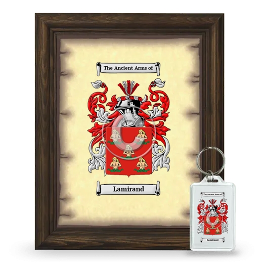 Lamirand Framed Coat of Arms and Keychain - Brown