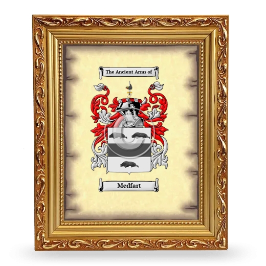 Medfart Coat of Arms Framed - Gold