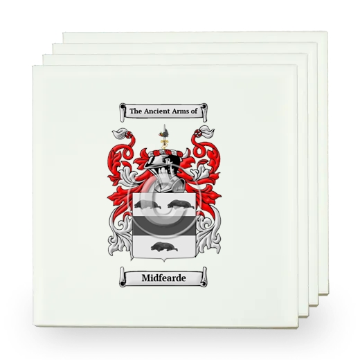 Midfearde Set of Four Small Tiles with Coat of Arms