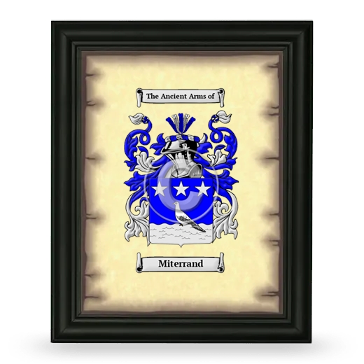 Miterrand Coat of Arms Framed - Black