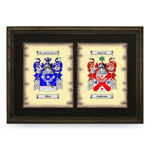 Double Coat of Arms Framed - Brown