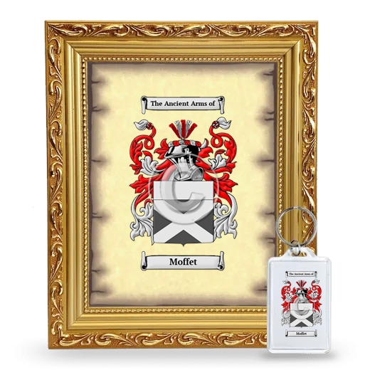 Moffet Framed Coat of Arms and Keychain - Gold