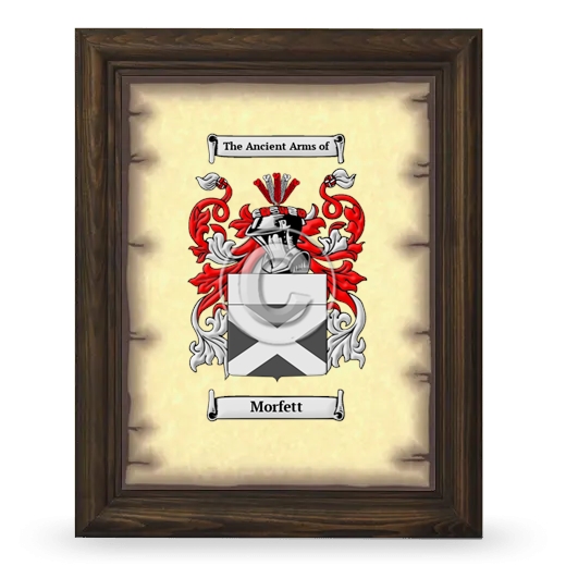 Morfett Coat of Arms Framed - Brown