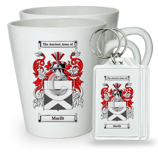 Murfit Pair of Latte Mugs and Pair of Keychains