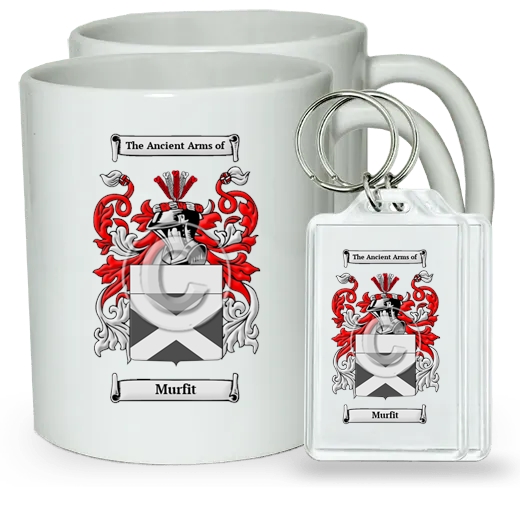 Murfit Pair of Coffee Mugs and Pair of Keychains