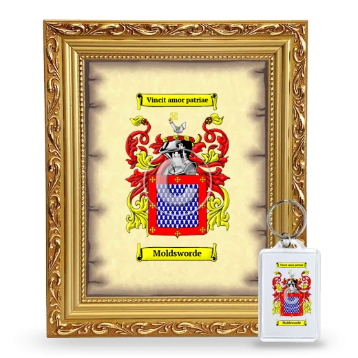 Moldsworde Framed Coat of Arms and Keychain - Gold