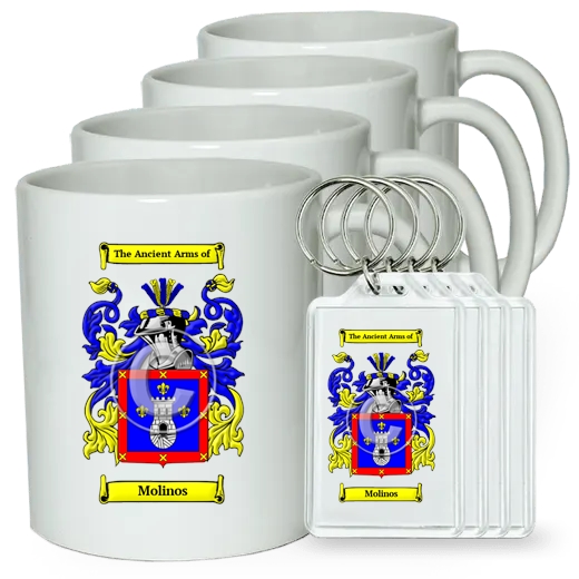 Molinos Set of 4 Coffee Mugs and Keychains