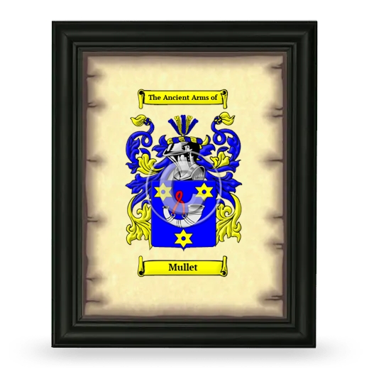 Mullet Coat of Arms Framed - Black