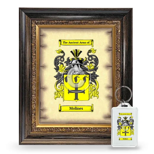 Molines Framed Coat of Arms and Keychain - Heirloom