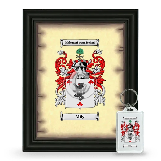 Mily Framed Coat of Arms and Keychain - Black