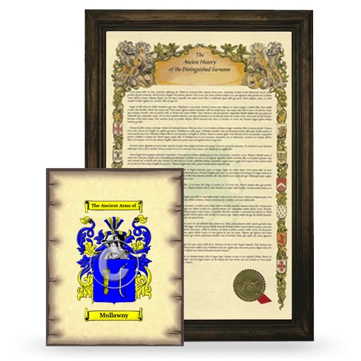 Mullawny Framed History and Coat of Arms Print - Brown