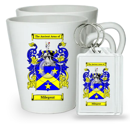 Milegent Pair of Latte Mugs and Pair of Keychains