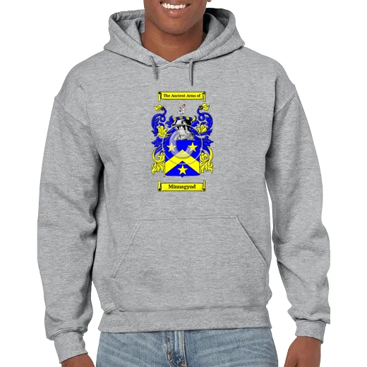 Minnagynd Grey Unisex Coat of Arms Hooded Sweatshirt