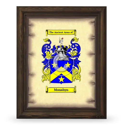 Monahyn Coat of Arms Framed - Brown