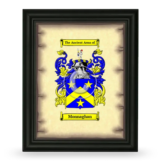 Monnaghan Coat of Arms Framed - Black